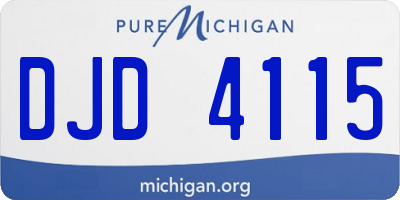 MI license plate DJD4115