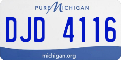 MI license plate DJD4116