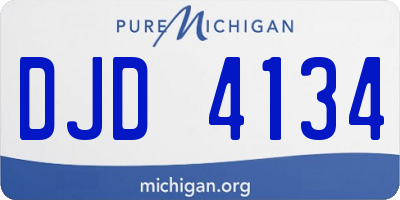 MI license plate DJD4134