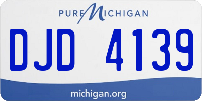 MI license plate DJD4139