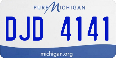 MI license plate DJD4141