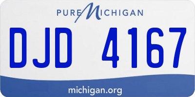 MI license plate DJD4167