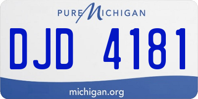 MI license plate DJD4181
