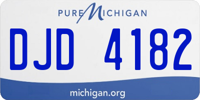 MI license plate DJD4182