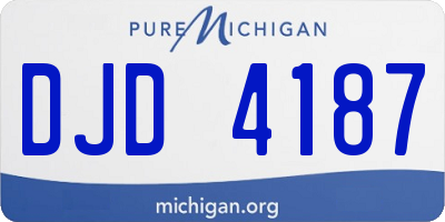MI license plate DJD4187