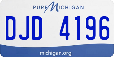 MI license plate DJD4196
