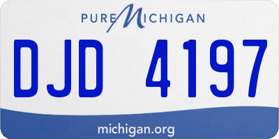 MI license plate DJD4197