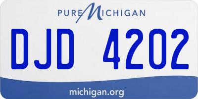 MI license plate DJD4202