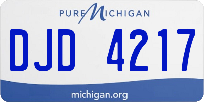 MI license plate DJD4217
