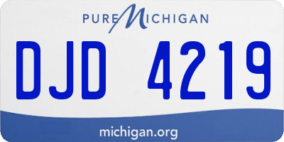 MI license plate DJD4219