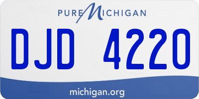 MI license plate DJD4220