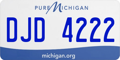 MI license plate DJD4222