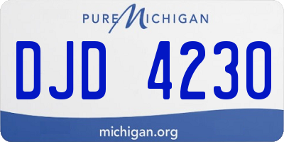 MI license plate DJD4230