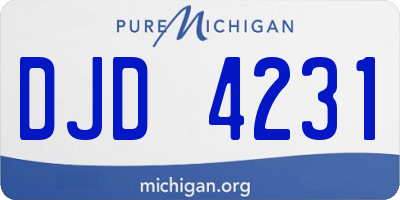 MI license plate DJD4231