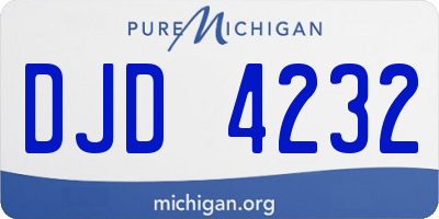 MI license plate DJD4232