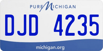 MI license plate DJD4235