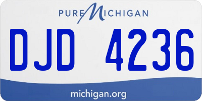 MI license plate DJD4236