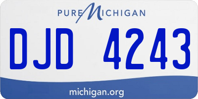 MI license plate DJD4243