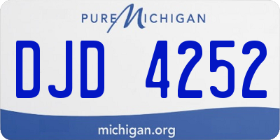 MI license plate DJD4252