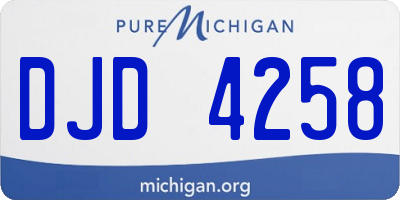MI license plate DJD4258