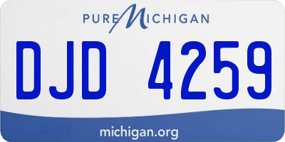 MI license plate DJD4259