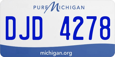 MI license plate DJD4278