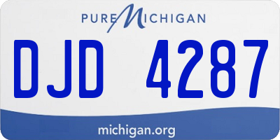 MI license plate DJD4287