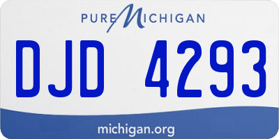 MI license plate DJD4293