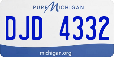 MI license plate DJD4332