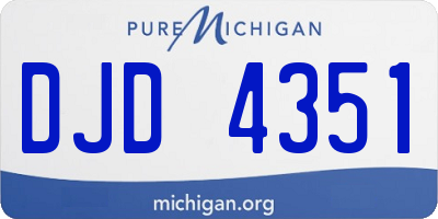 MI license plate DJD4351