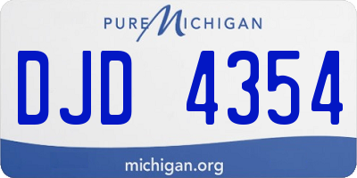 MI license plate DJD4354