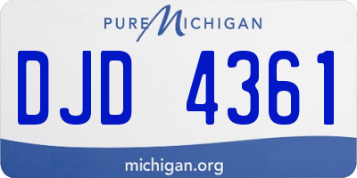 MI license plate DJD4361