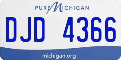 MI license plate DJD4366