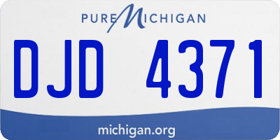 MI license plate DJD4371