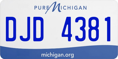 MI license plate DJD4381