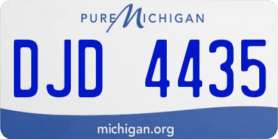 MI license plate DJD4435
