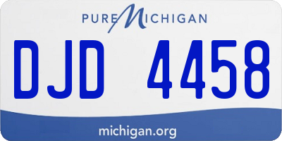 MI license plate DJD4458