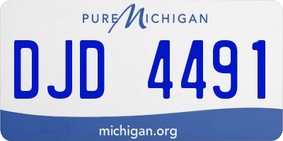 MI license plate DJD4491