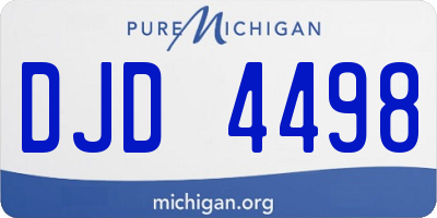 MI license plate DJD4498