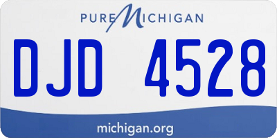 MI license plate DJD4528
