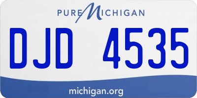 MI license plate DJD4535