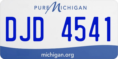 MI license plate DJD4541