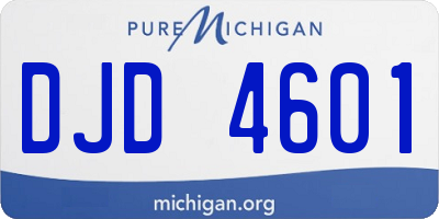 MI license plate DJD4601