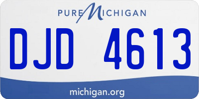 MI license plate DJD4613