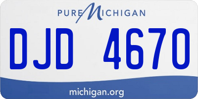 MI license plate DJD4670