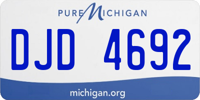 MI license plate DJD4692
