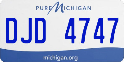 MI license plate DJD4747