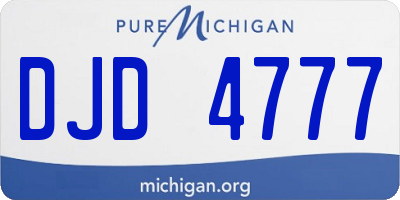 MI license plate DJD4777