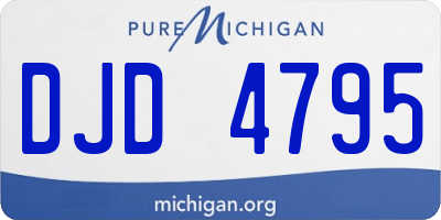 MI license plate DJD4795