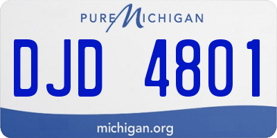 MI license plate DJD4801